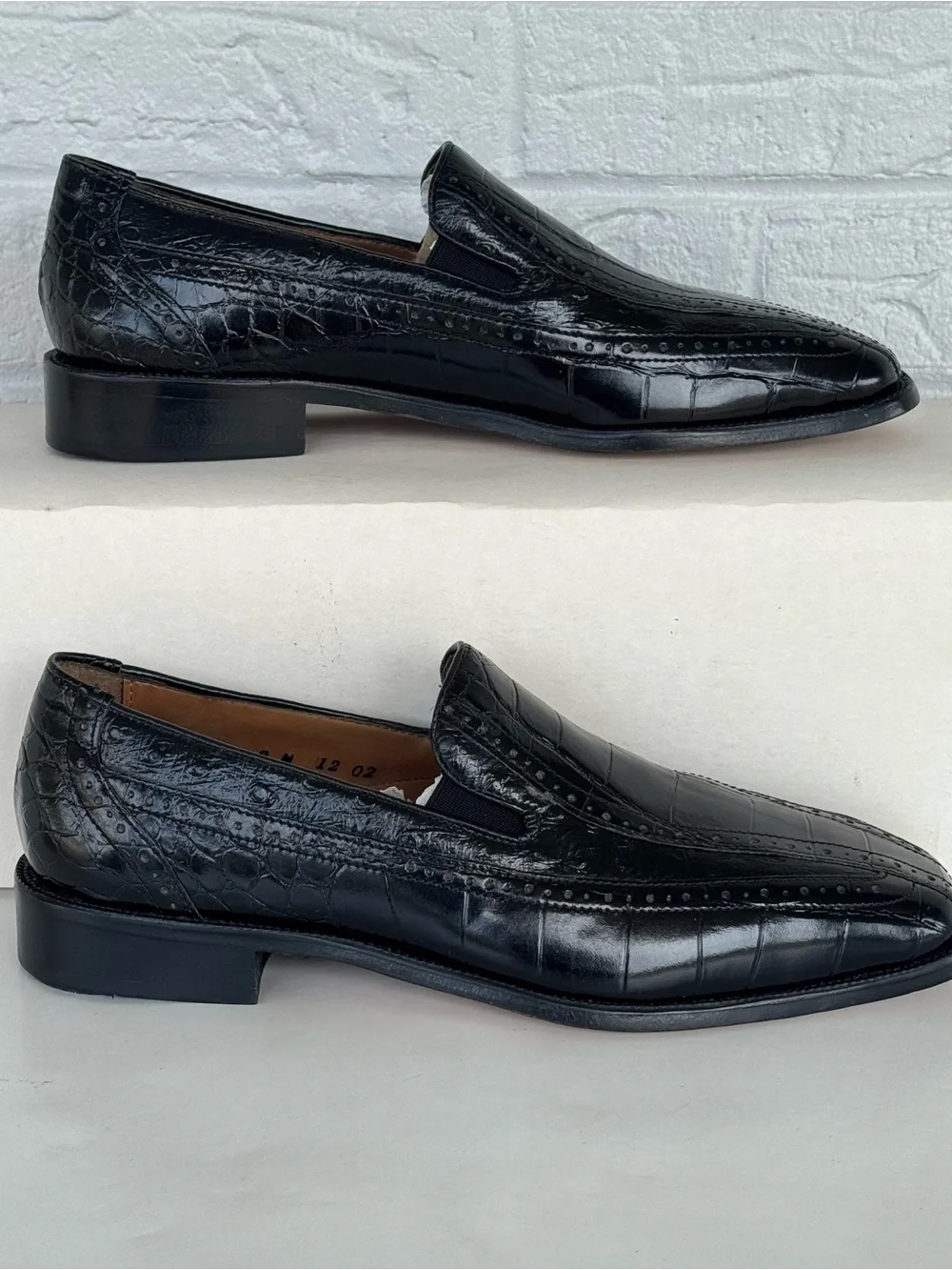 Stacy Adams Alligator Print Square Toe Loafers Men's 8